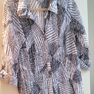 JM Collection Black and White Shirt